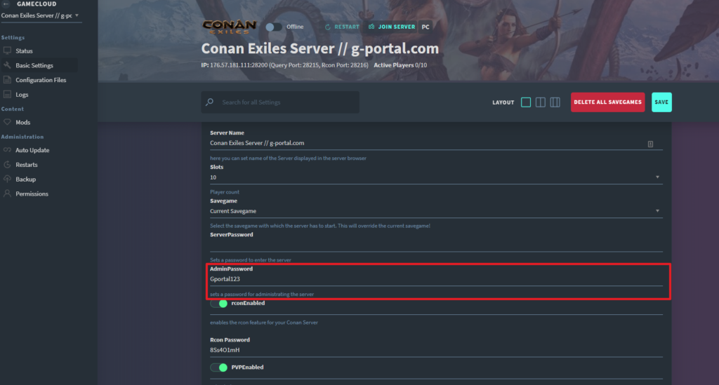 Conan Exiles ➜ a Server Admin | GPORTAL Wiki