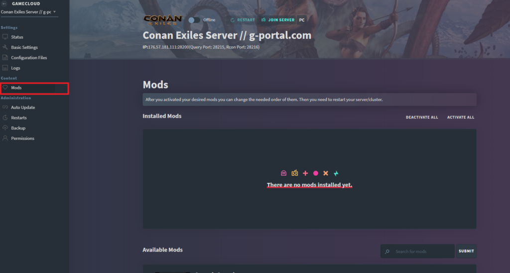 Installing mods on a server