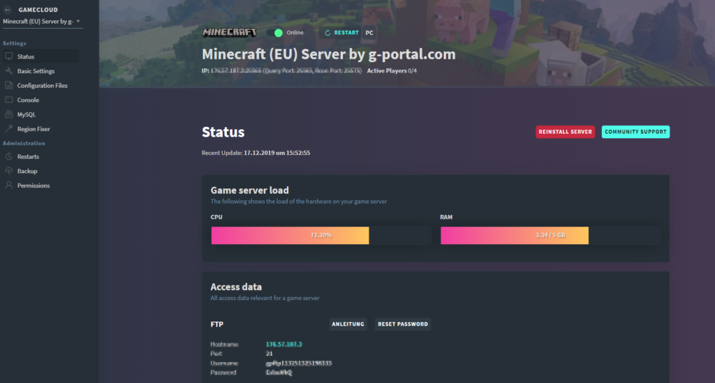 Minecraft Serversettings Incl Mods Gportal Wiki