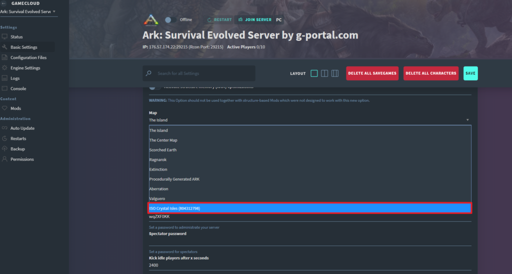 Ark Survival Evolved Incl Genesis Server Settings Gportal Wiki