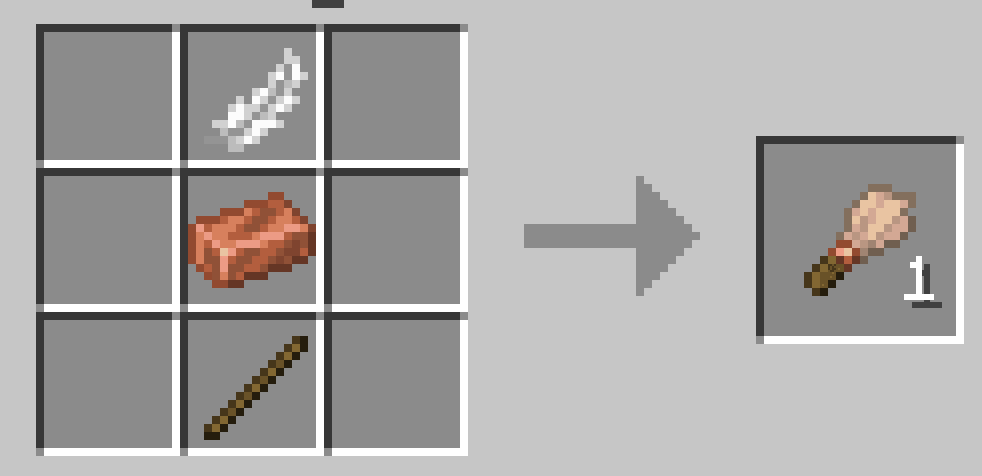 the Minecraft brush crafting recipe