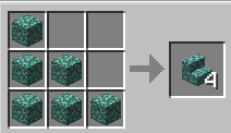 Recipe for Minecraft prismarine stairs