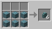 Recipe for Minecraft prismarine wall